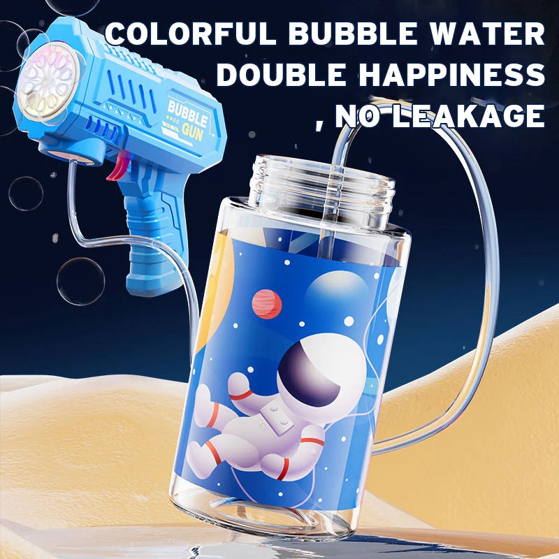 Full-Automatic Space Bubble Blowing Toy Bubble Gun Outdoor Bubble Machine Gift Holiday Gift Toy (Without Bubble Water)