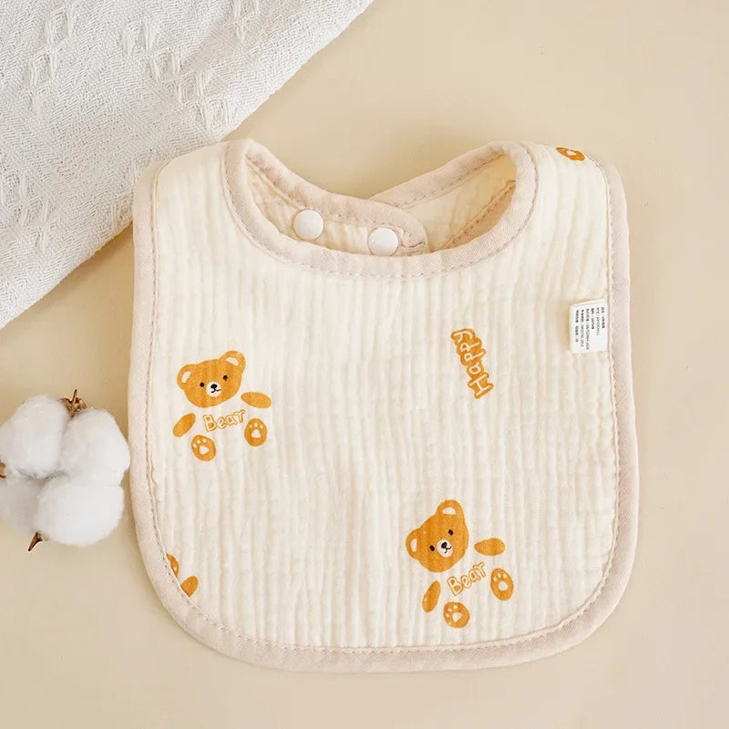 New Gauze U-shaped Baby Bibs Cute 6 Layers Cotton Saliva Towel Newborn Burp Cloths Bandana Scarf for Boy Girl Feeding Drool Bib
