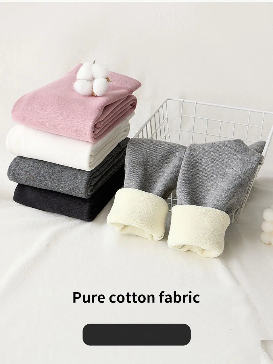 Thickened and Warm Girls Winter Fleece Long Pants Children Comfort Soft Leggings Kids Fashion Outerwear Bottoms School Clothes