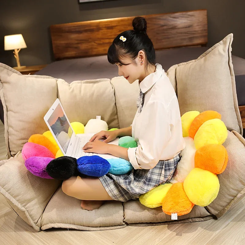 40/60cm Sunflower Plush Pillow Soft Plush Flower Pillow Plant Mat Sofa Bed Sleep Back Pillow Kawaii Room Decor Gifts
