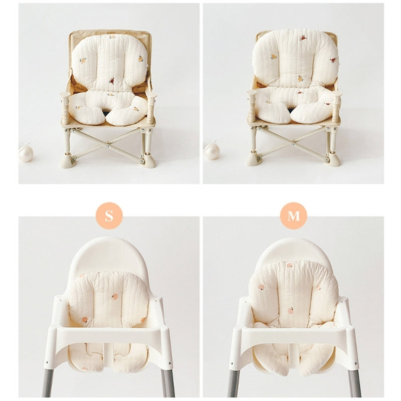 Thicked Baby High Chair Cushion Cartoon Print Baby Cushion Dinning Chair Pad Soft & Breathable Infant Stroller Mat A2UB