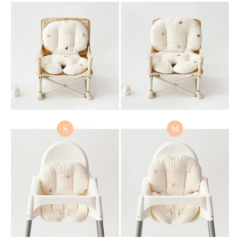 Thicked Baby High Chair Cushion Cartoon Print Baby Cushion Dinning Chair Pad Soft & Breathable Infant Stroller Mat A2UB