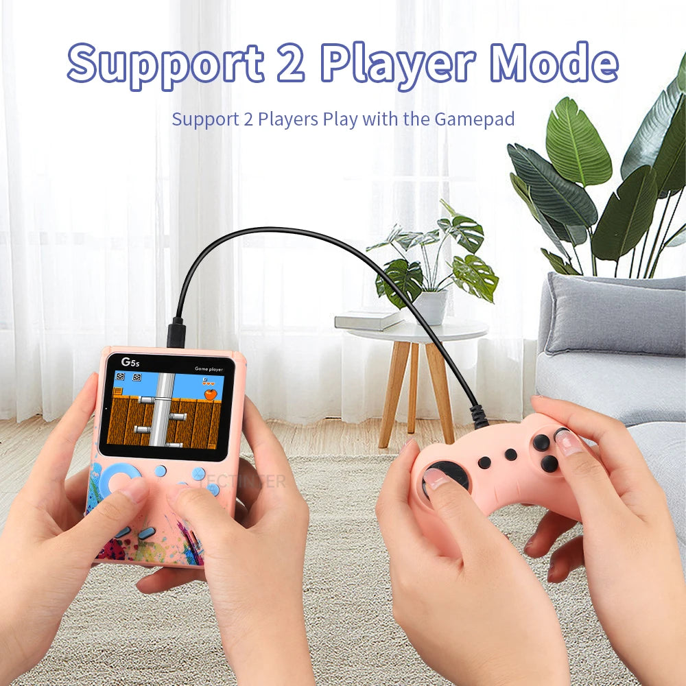 G5S 2.4 Inch Video Game Console Mini Portable Retro TV Handheld Game Player Built-in 500 Games AV Output Support 2 Player