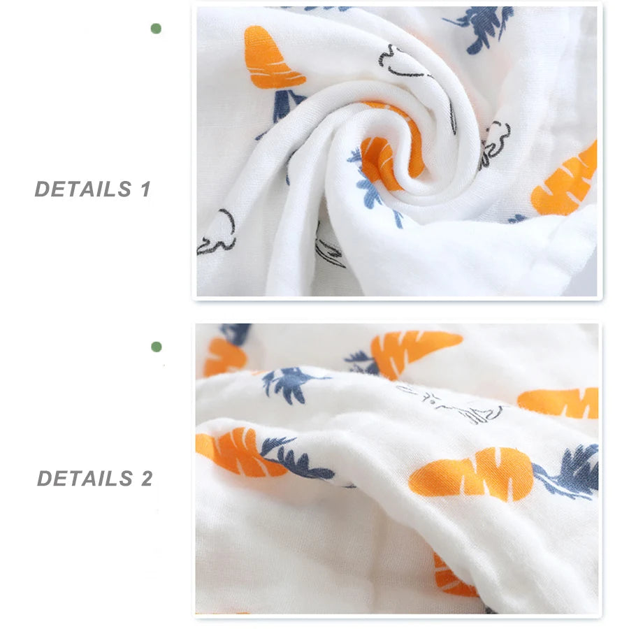 5pcst Baby Towels Muslin 6 layers Cotton SoftBaby Face Towel Handkerchief Bathing Feeding Face Washcloth Wipe Burp Cloth