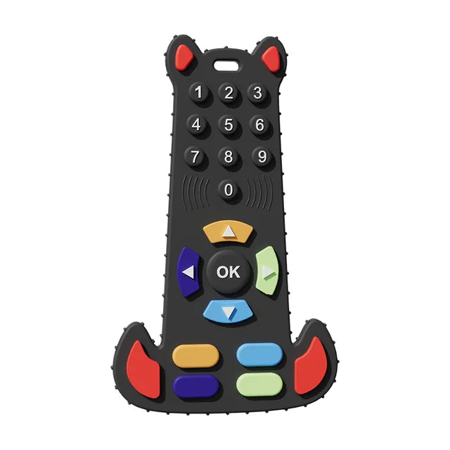 Baby Silicone Teether Toys BPA Free Remote Control Shape Teether Rodent Gum Pain Relief Teething Toy Kids Sensory Educational