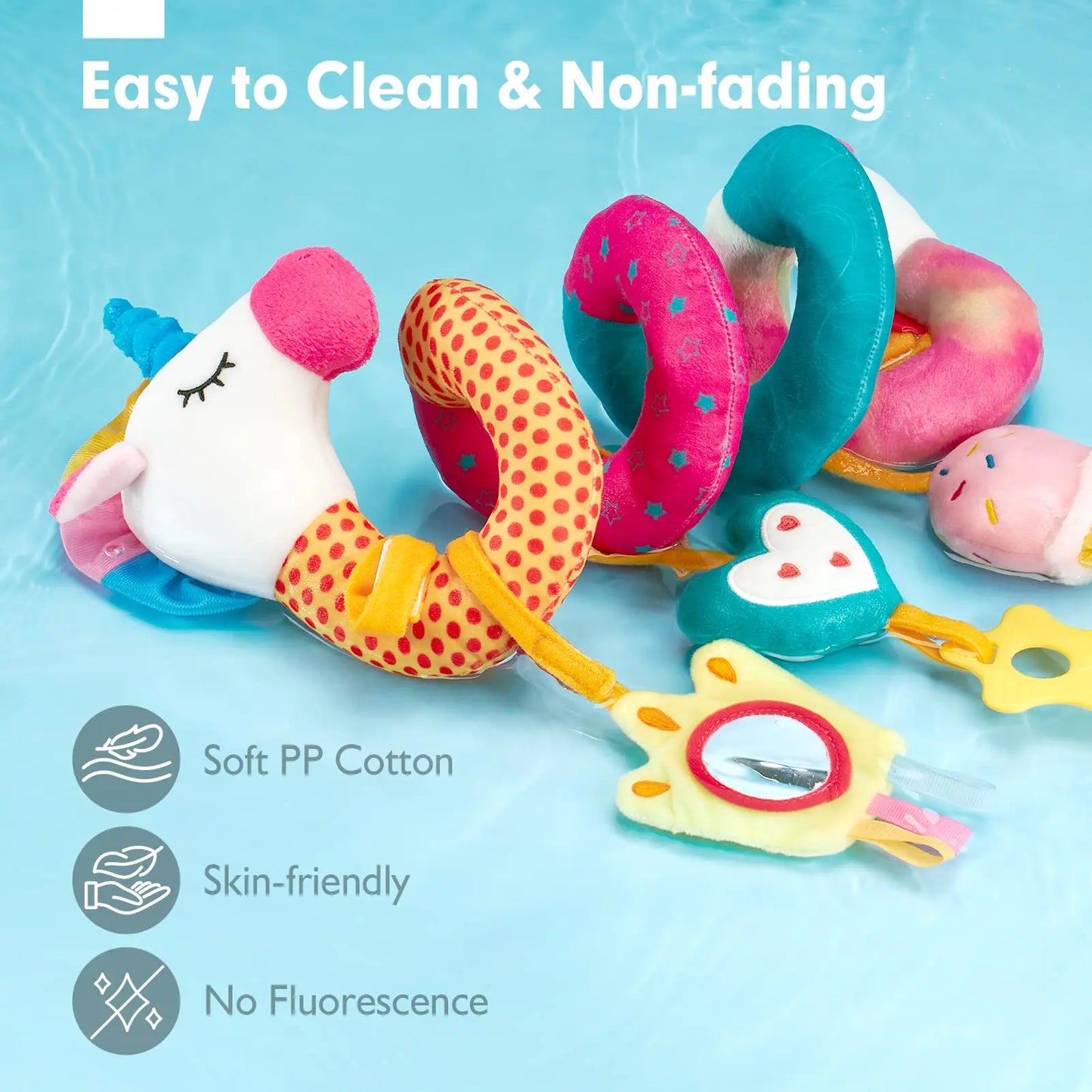 Car Seat Toys for Babies Rattle Mirror Crinkle Squeaky Carseat Stroller Toys 0-6 Months Developmental Newborn Baby Girl Gifts
