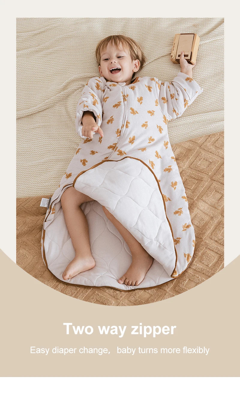 Sleeping Bag For Babies 0-24Months Thicker Winter Sleep Sack Removable Sleeves Kids Anti-Kick Prevent Cold Baby Blanket 3.5Tog