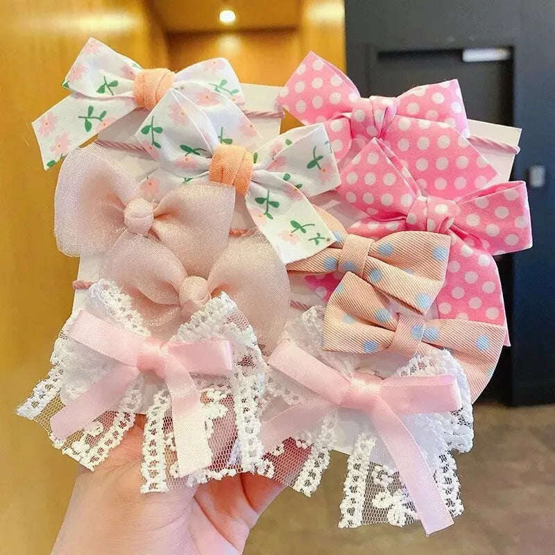 10pcs Hair Accessories Girls Scrunchies Aesthetic Lacos De Cabelo Infantil Bands Kids Bandeaux Elastiquec Headbands Bandes Cute