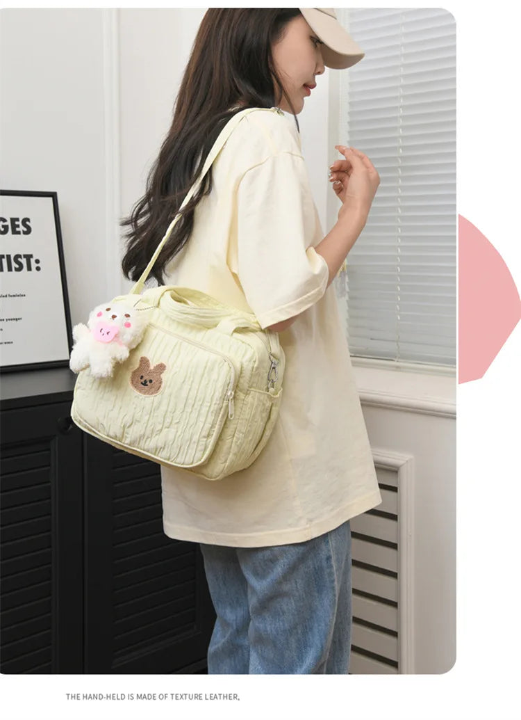 Baby Diaper Bags Maternity Mommy Bag Portable Multi-function Large Capacity Quilted Mom Travel Tote Bottle Storage with Pendant