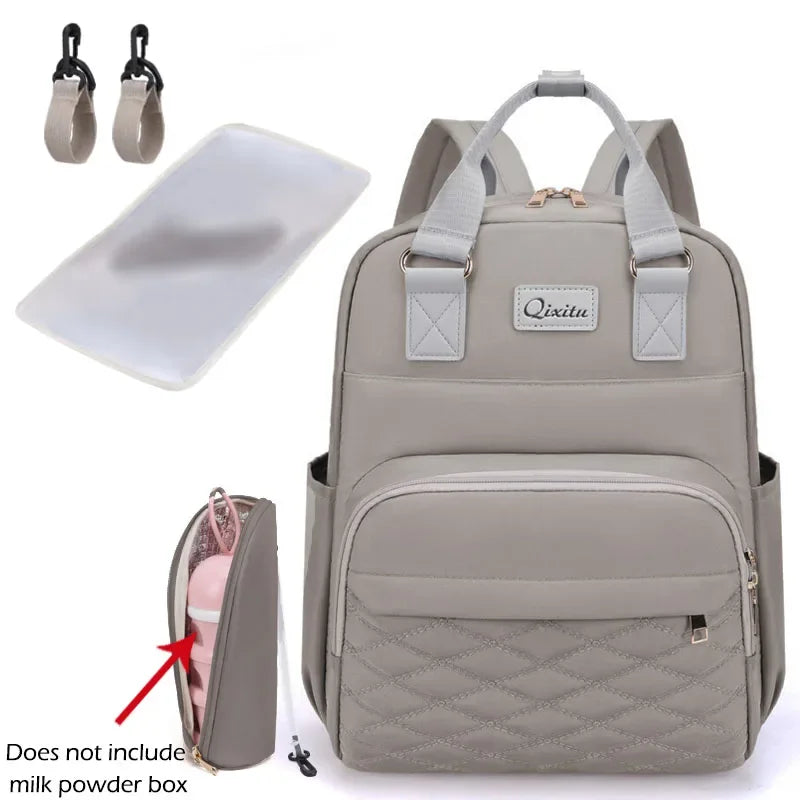 New Mommy Diaper Bags with Diaper Pad Nursing Bags Maternity USB Multifunctional Portable Large Baby Stroller Hanging Bag