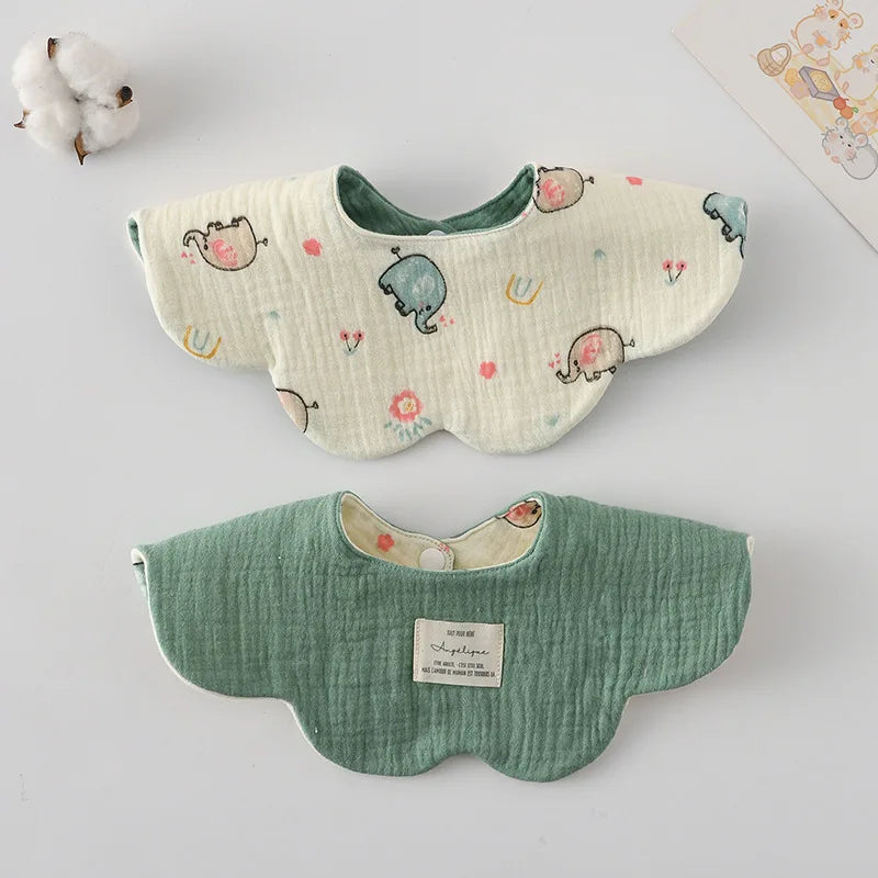 New Cute Cotton Baby Feeding Drool Bib Infants Two-sided Usable Saliva Towel Soft Burp Cloth For Newborn Toddler Kids Bibs