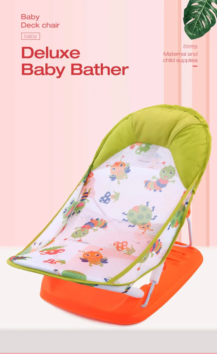 Summer Deluxe Baby Bather Seat Comfort Folding Baby Bather Rocking Chair Baby to Toddler Bath Tub - No-Slip Seat