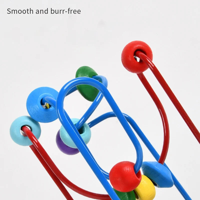 Colorful Wooden Roller Coaster Educational Circle Toy For Preschool Learning Bead Maze Toy Perfect Gift For Young Children