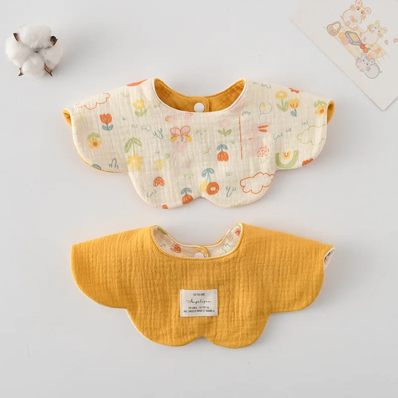 New Cute Cotton Baby Feeding Drool Bib Infants Two-sided Usable Saliva Towel Soft Burp Cloth For Newborn Toddler Kids Bibs