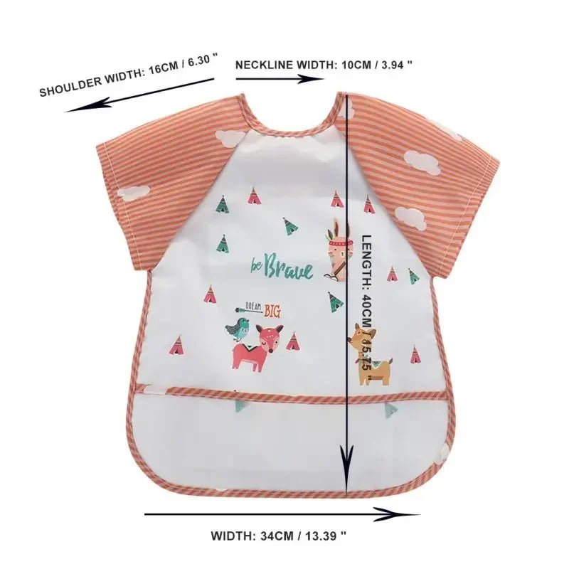 0-3Y Boys Girls Burp Clothes Waterproof Eating Smock Infant Toddler Baby Cartoon Sleeveless Art Apron Animal Smock Soft Baby Bib