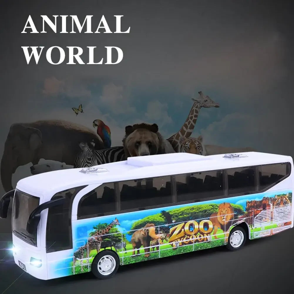 School Bus Toys Cars Plastics Little Cars City Bus With Sound And Light Up Friction Powered Cars Play Toys Gift For Kids
