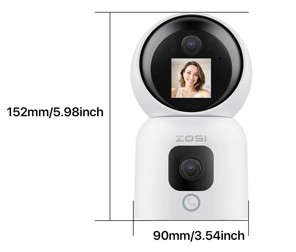 ZOSI 6MP 4MP Dual-Lens Indoor Security IP Camera Two-Way Video 2.4G/5G WiFi C528 360° Views Pan/Tilt Home Baby/Pet Dog Monitor