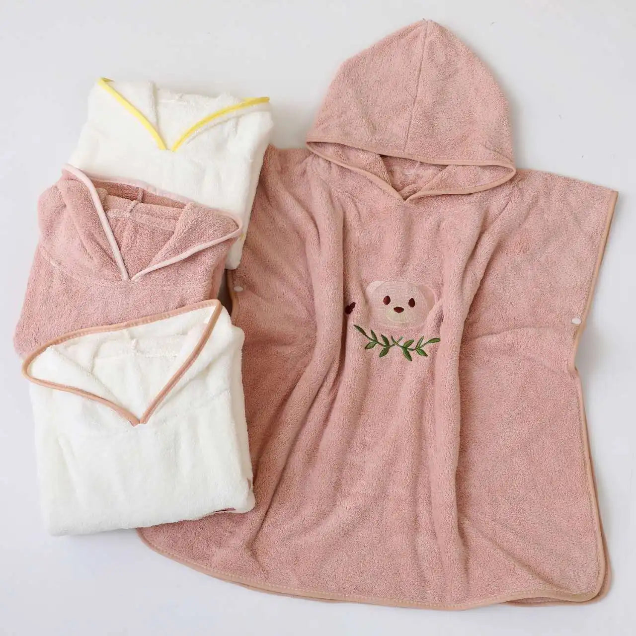 Baby Bath Towel Hooded Soft Coral Velvet Child Bathrobe Cute Cartoon Animal Warm Toddler Sleeping Swaddle Wrap Towel Blanket