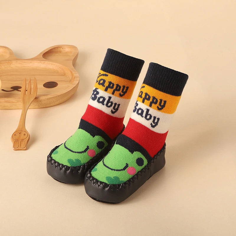 2025 New Born Baby Socks with Rubber Soles Infant Baby Girls Boys Shoes Spring Autumn Baby Floor Socks Anti Slip Soft Sole Sock