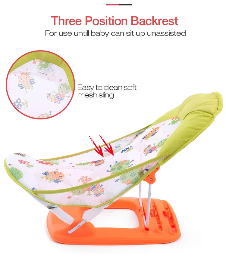 Summer Deluxe Baby Bather Seat Comfort Folding Baby Bather Rocking Chair Baby to Toddler Bath Tub - No-Slip Seat