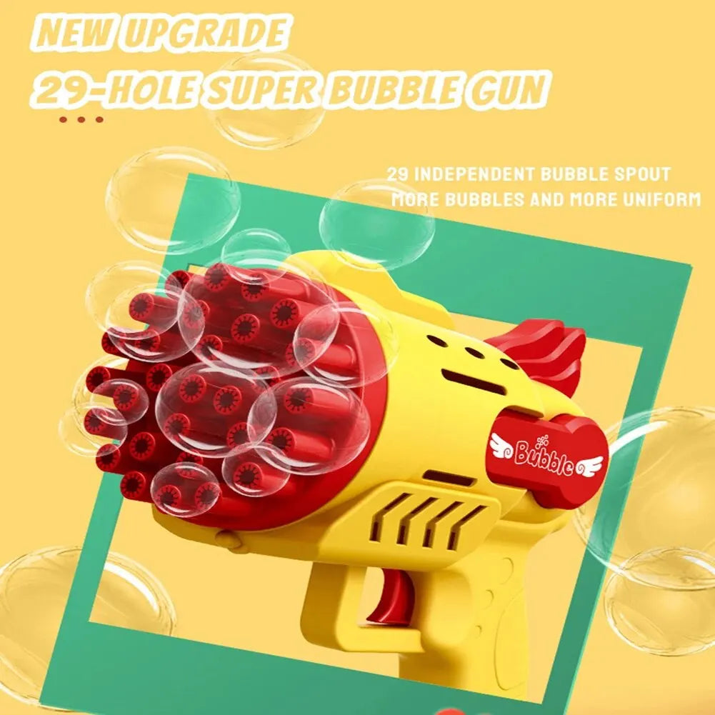 Bubble Gun Kids Toys Electric Automatic Soap Rocket Bubbles Machine Outdoor Wedding Party Toy LED Light Children Birthday Gifts