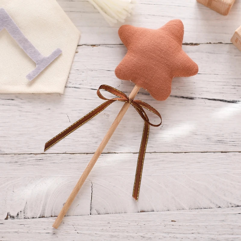 1PC Baby Rattle Toy Beech Wooden Star Wooden Magic Wand Wood Teething Rodent Nursing Accessories Montessori Toys Play Gym Toy