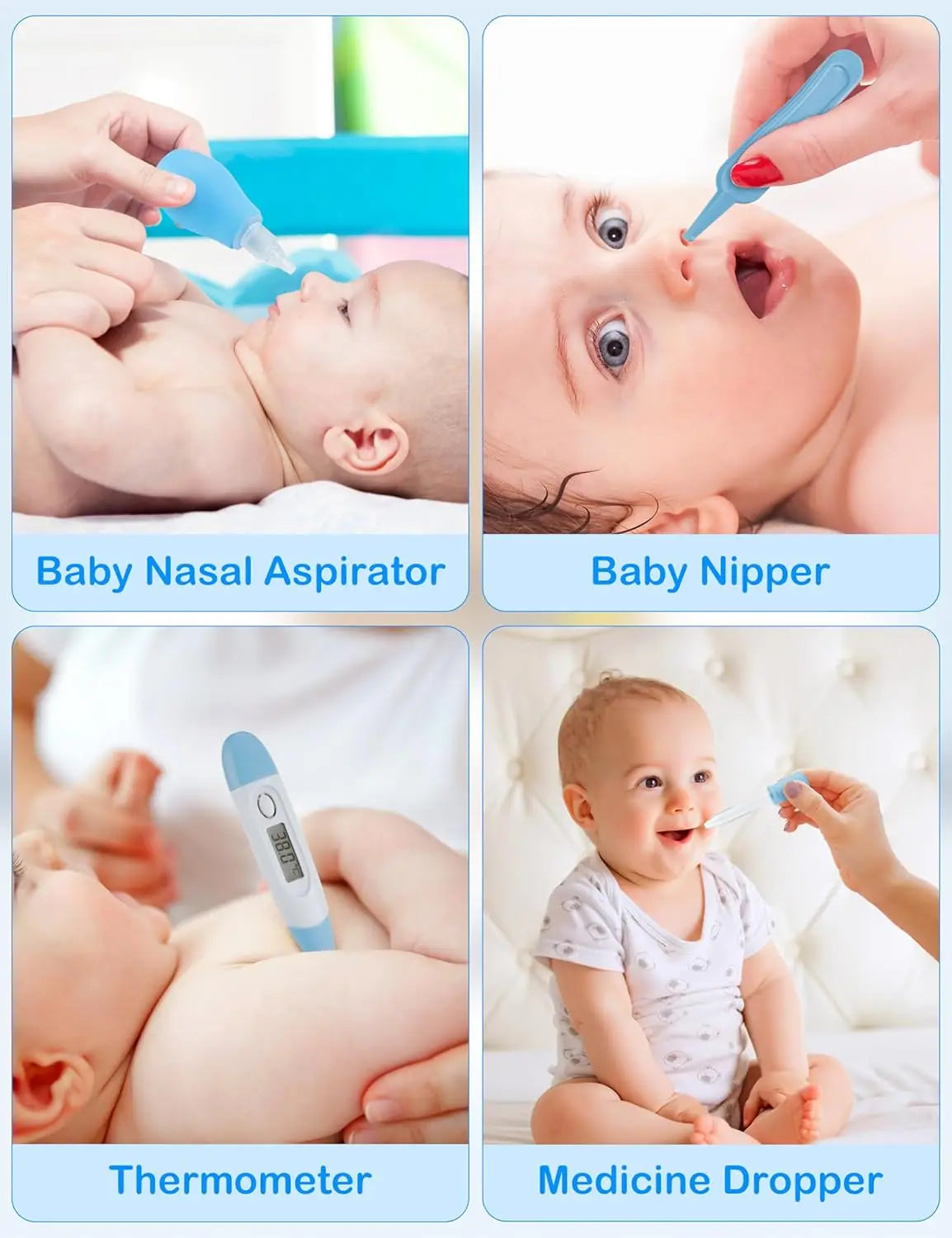 Baby Care Essentials Set Nail Clippers Newborn Nursery Care Kit HairBrush Comb Baby Healthcare Grooming Kit for Newborn Girl Boy