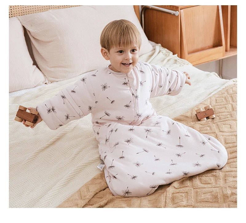 Sleeping Bag For Babies 0-24Months Thicker Winter Sleep Sack Removable Sleeves Kids Anti-Kick Prevent Cold Baby Blanket 3.5Tog