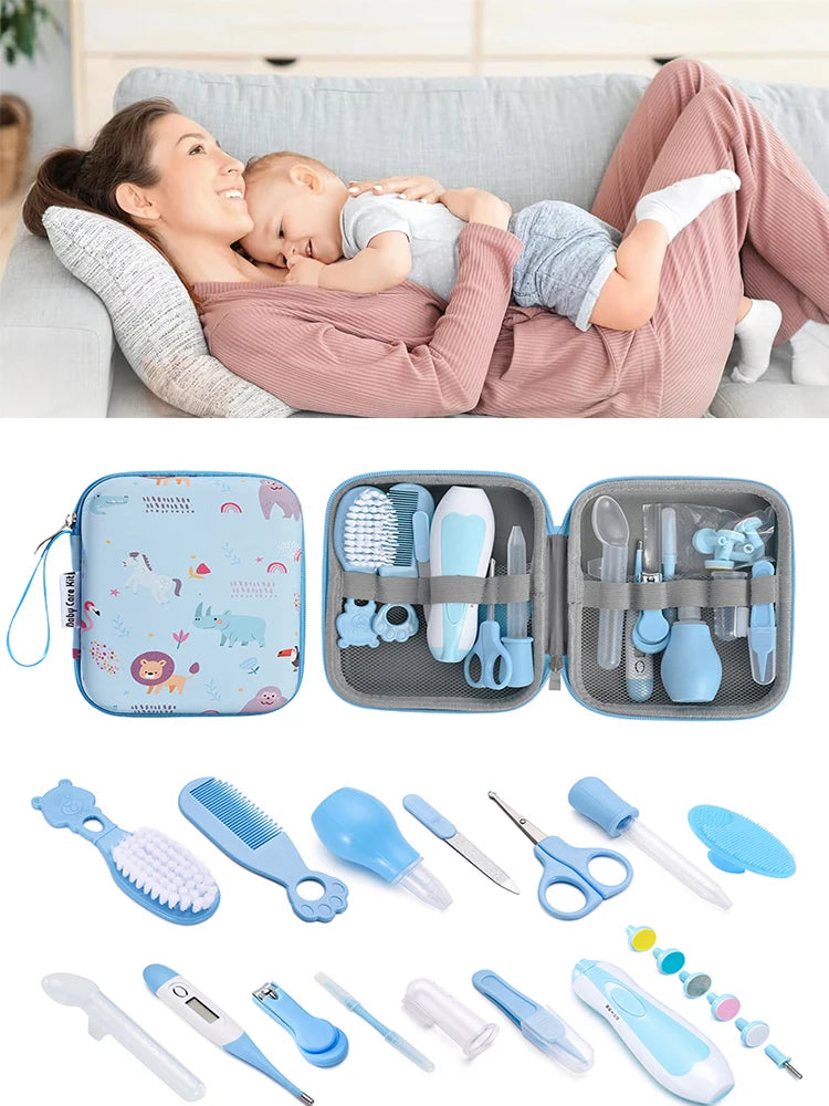 Baby Care Essentials Set Nail Clippers Newborn Nursery Care Kit HairBrush Comb Baby Healthcare Grooming Kit for Newborn Girl Boy