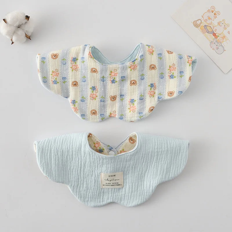 New Cute Cotton Baby Feeding Drool Bib Infants Two-sided Usable Saliva Towel Soft Burp Cloth For Newborn Toddler Kids Bibs