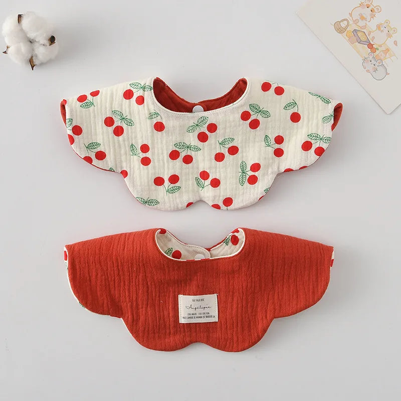 New Cute Cartoon Two-sided Usable Baby Feeding Drool Bib Infants Saliva Towel Cotton Burp Cloth For Newborn Toddler Kids Bibs