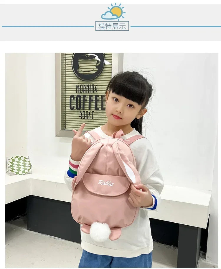 Fashion Children School Bags Bunny Portable Backpacks Kids Travel Rucksacks Cute Boys and Girls School Book Backpack Chest Bag
