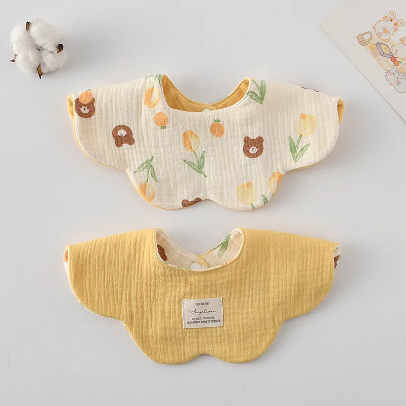 New Cute Cotton Baby Feeding Drool Bib Infants Two-sided Usable Saliva Towel Soft Burp Cloth For Newborn Toddler Kids Bibs