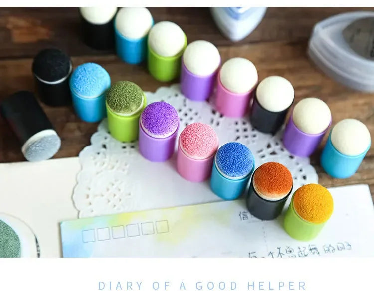Journamm Finger Painting Kit Drawing Stencils Colorful Inkpad DIY Scrapbooking Creative Stationery Paint Tool School Supplies