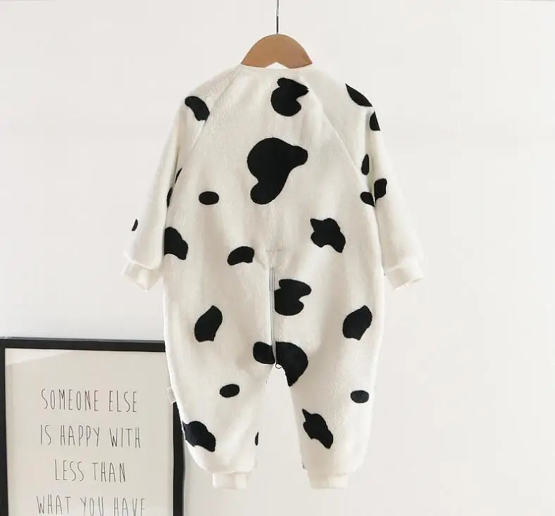 Coral Velvet Pajamas For Boys Girls Thick Flannel Onesies Toddles Warm Jumpsuits Kids Cartoon Blanket Autumn Winter Sleepwear