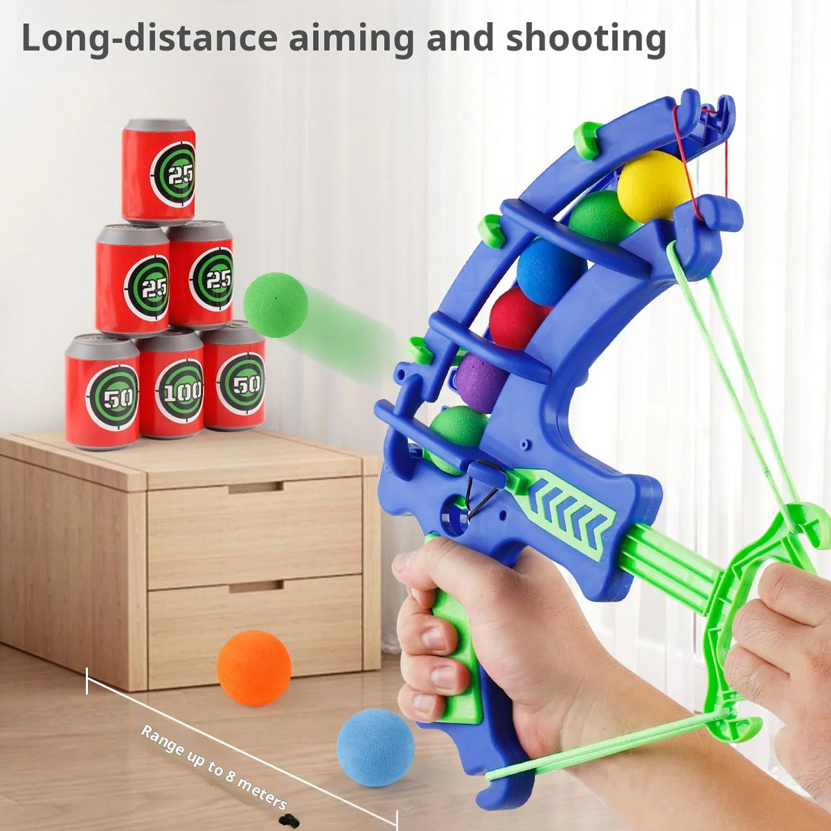 Montessori Throw Sport Slingshot Target Sticky Ball Dartboard Basketball Board Games Educational Children's Outdoor Game Toy