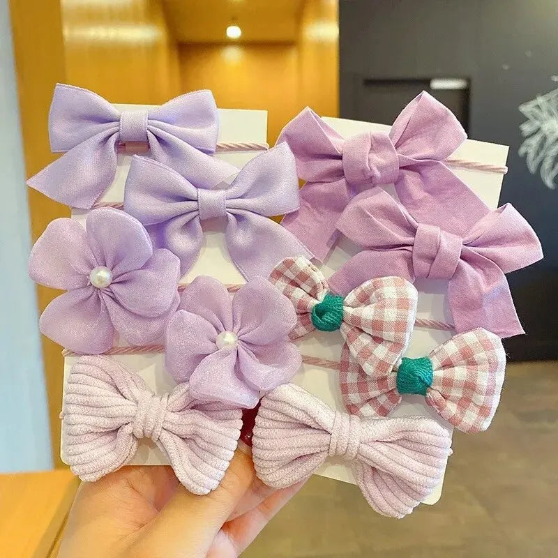10pcs Hair Accessories Girls Scrunchies Aesthetic Lacos De Cabelo Infantil Bands Kids Bandeaux Elastiquec Headbands Bandes Cute