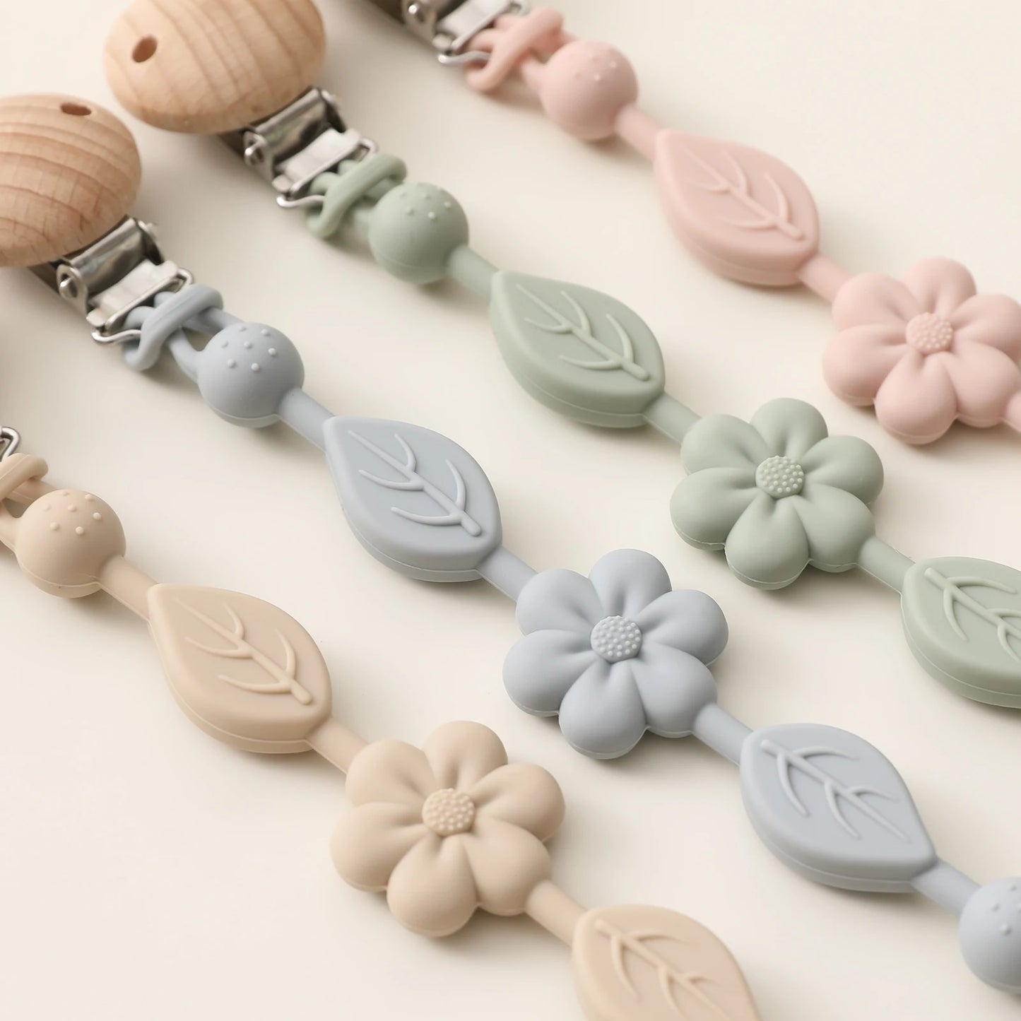 1pcs Baby Silicone Pacifier Chains, Flower Anti Loss Adjustable Pacifier Holder For Newborn, Suitable For Baby Toy Products