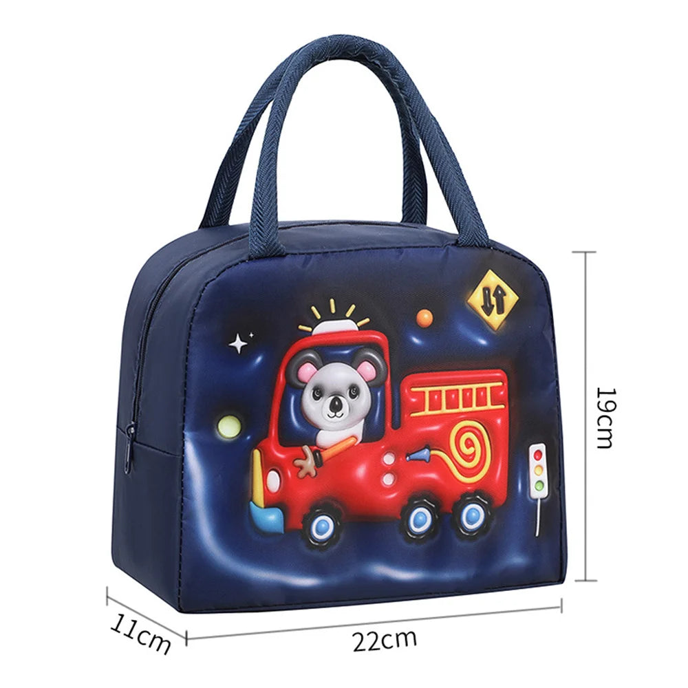 Kids Lunch Bag For School Portable Thermal Bag Children Cartoon Insulated Lunch Bag Cooler Bento Pouch Dinner Picnic Handbags