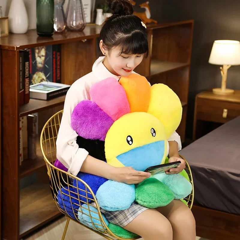 40/60cm Sunflower Plush Pillow Soft Plush Flower Pillow Plant Mat Sofa Bed Sleep Back Pillow Kawaii Room Decor Gifts