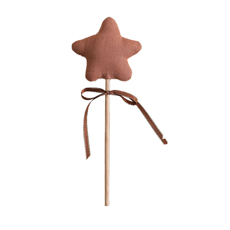 1PC Baby Rattle Toy Beech Wooden Star Wooden Magic Wand Wood Teething Rodent Nursing Accessories Montessori Toys Play Gym Toy