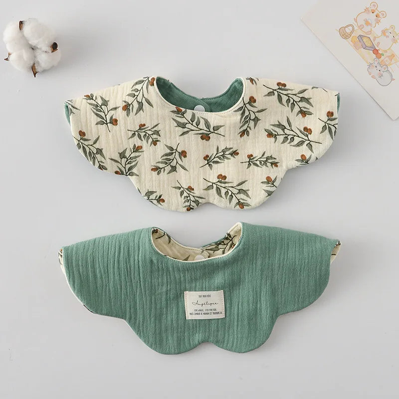 New Cute Cartoon Two-sided Usable Baby Feeding Drool Bib Infants Saliva Towel Cotton Burp Cloth For Newborn Toddler Kids Bibs
