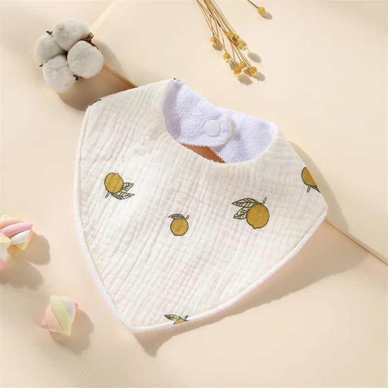 New Baby Cartoon Animal Triangle Bib Pure Cotton Waterproof Boy Girl Kid Printed Saliva Towel Newborn Infant Anti Spitting Cloth