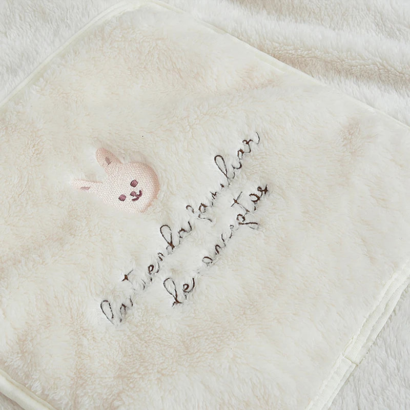 ins cartoon bear plush baby blanket baby stroller windproof blanket travel out portable warm baby swaddle blanket