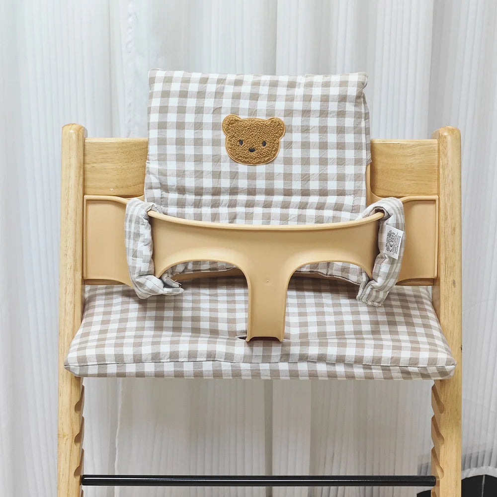 Soft Seat Cushion for Infants, Baby High Chair Cushion, Cartoon Bear Chair Back Cushion and Seat Cushion, High Chair Accessories
