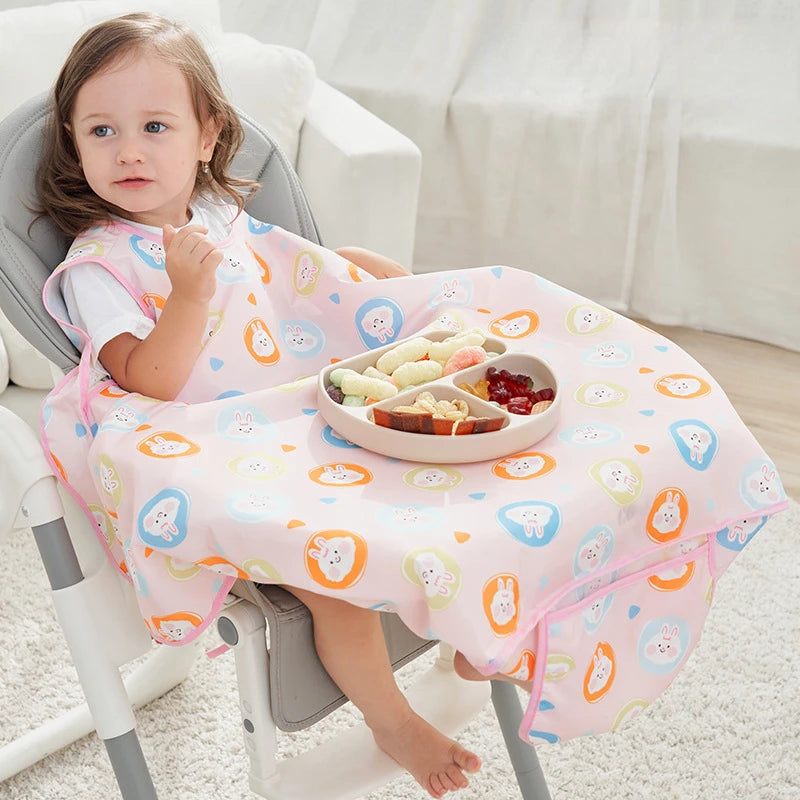 Baby Bibs Baby Coverall Dining Chair One-piece Waterproof Anti-dirty Bib Baby Eating Fedding Bib Apron Kids Feeding Burp Cloth