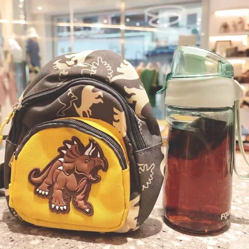 Kids Waist Bags Cartoon Dinosaur Print Outdoor Travel High Capacity Crossbody Zipper Bag Girl Boy Gift Children Chest Pouch Pack