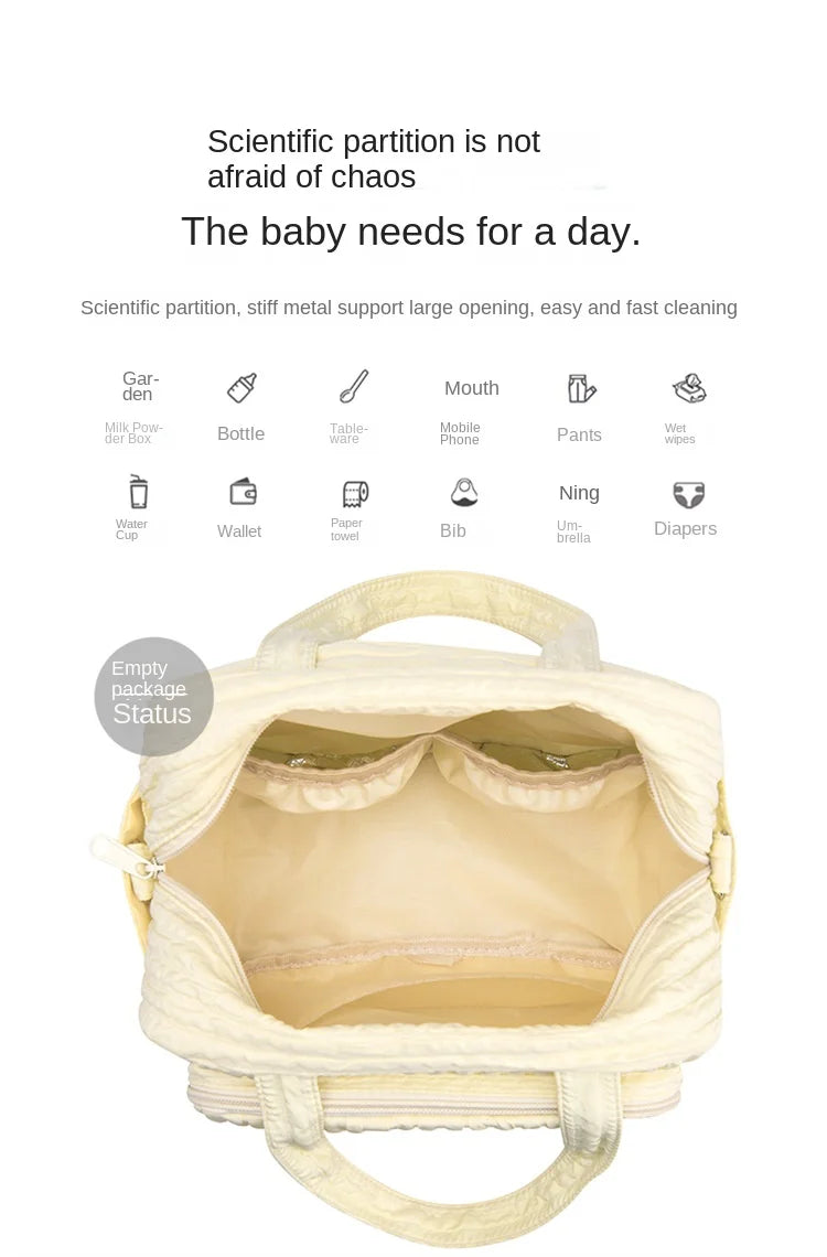 Baby Diaper Bags Maternity Mommy Bag Portable Multi-function Large Capacity Quilted Mom Travel Tote Bottle Storage with Pendant