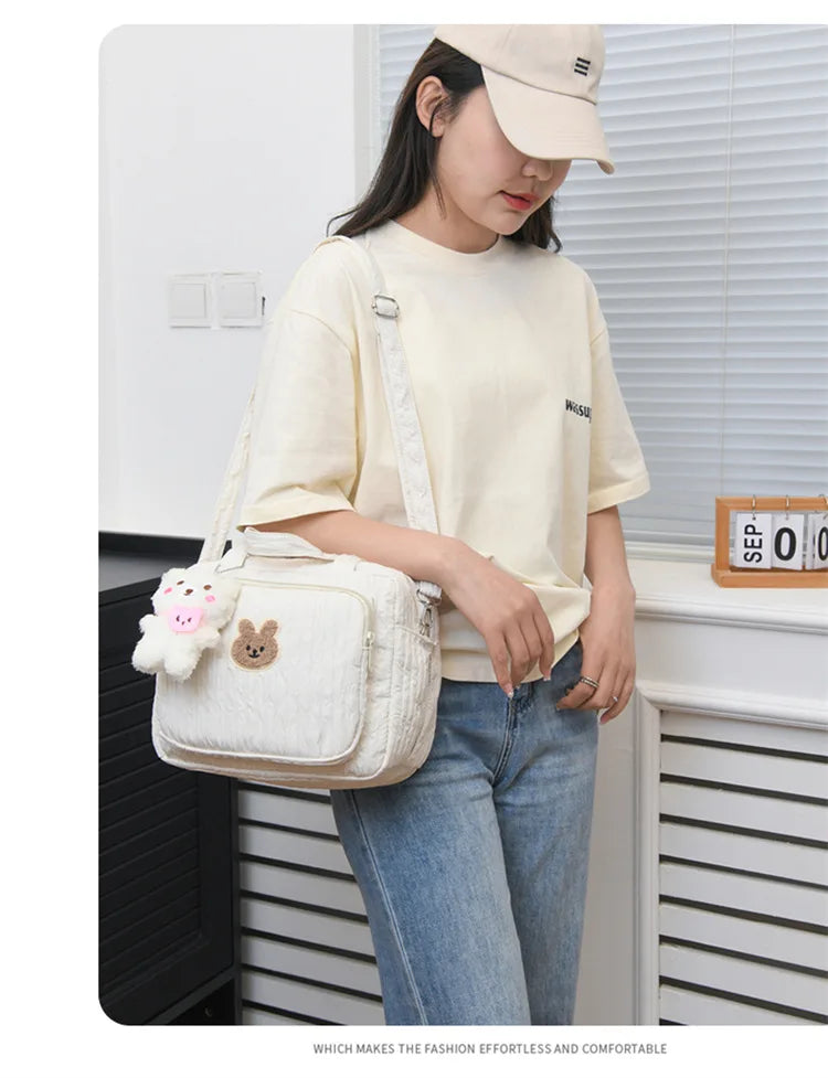 Baby Diaper Bags Maternity Mommy Bag Portable Multi-function Large Capacity Quilted Mom Travel Tote Bottle Storage with Pendant