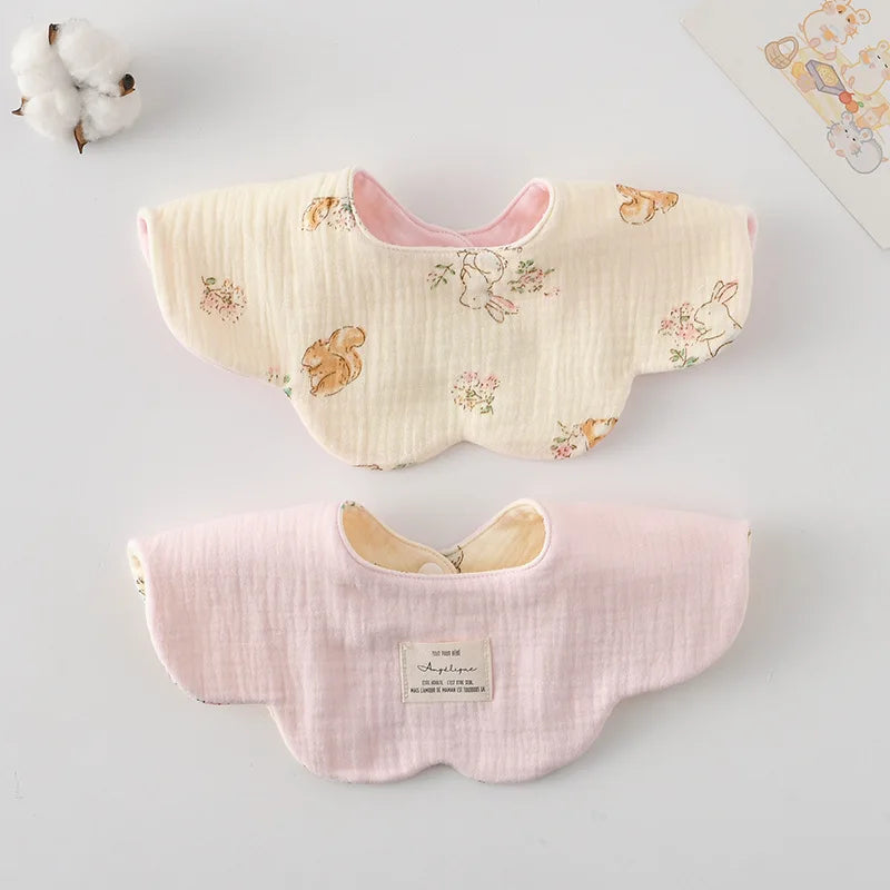 New Cute Cotton Baby Feeding Drool Bib Infants Two-sided Usable Saliva Towel Soft Burp Cloth For Newborn Toddler Kids Bibs